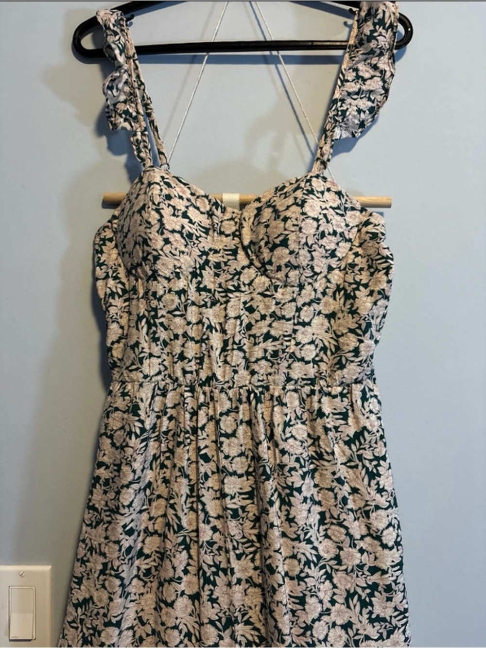 Floral Sweetheart jumpsuit - Green and Cream